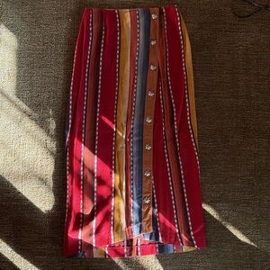 Vintage Hairston Roberson Ropa Striped Multicolor Wrap Skirt